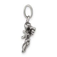 Sterling Silver Antiqued Angel Charm view 2