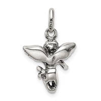 Sterling Silver Antiqued Angel Charm view 4