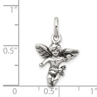 Sterling Silver Antiqued Angel Charm view 3