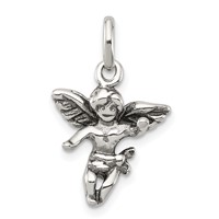 Sterling Silver Antiqued Angel Charm view 1