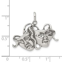 Sterling Silver Antiqued Comedy Tragedy Charm view 3
