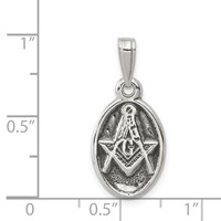 Sterling Silver Antiqued Masonic Charm view 3