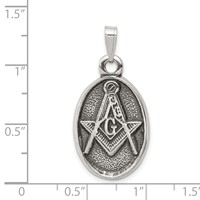 Sterling Silver Antiqued Masonic Pendant view 3