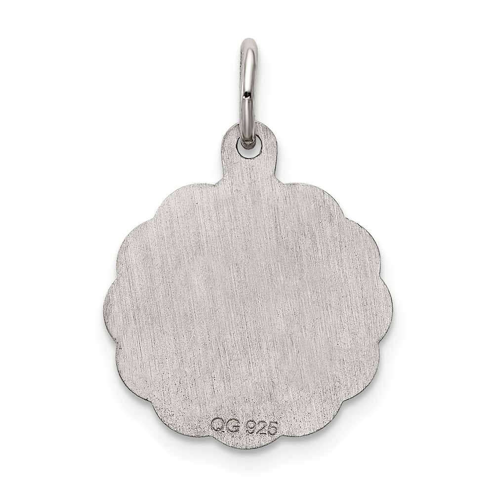 Sterling Silver Rhodium-plated St. Christopher Medal Charm (QC382)