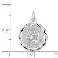 Sterling Silver Rhodium-plated St. Christopher Medal Charm view 3