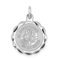 Sterling Silver Rhodium-plated St. Christopher Medal Charm view 1