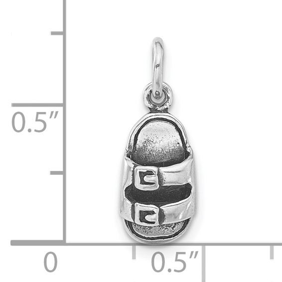 Sterling Silver Antiqued Sandal Charm