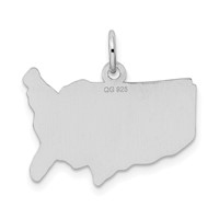 Sterling Silver Rhodium-plated United States Polished Charm view 3