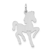 Sterling Silver Rhodium-plated Horse Disc view 3