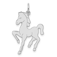 Sterling Silver Rhodium-plated Horse Disc view 1