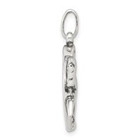 Sterling Silver Antiqued Horse in Horseshoe Charm view 2