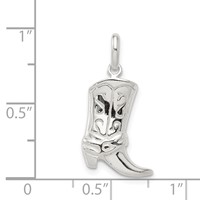 Sterling Silver Cowboy Boot Charm view 3