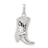 Sterling Silver Cowboy Boot Charm view 1