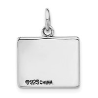 Sterling Silver Polished & Antiqued Marcasite Enameled Times Square Charm view 4