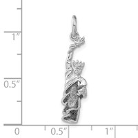 Sterling Silver Glitter Enameled Statue of Liberty Charm view 3