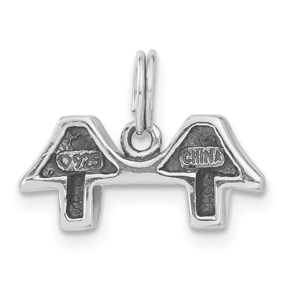 Sterling Silver Antiqued Enameled & Marcasite Bridge Charm