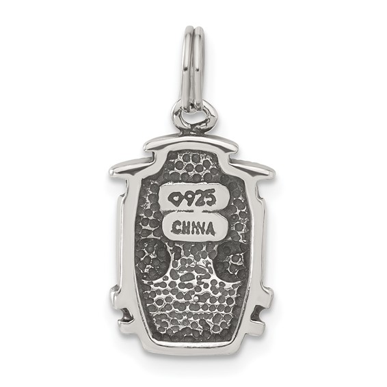 Sterling Silver Maroon Enameled Marcasite Trolley Charm