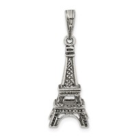 Sterling Silver Antiqued Eiffel Tower Pendant view 4