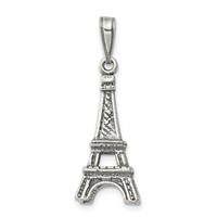 Sterling Silver Antiqued Eiffel Tower Pendant view 1