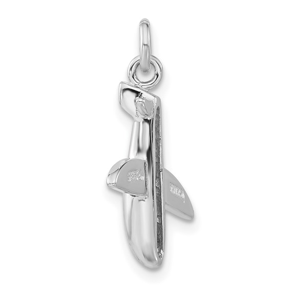Sterling Silver Purple Enameled Airplane Charm