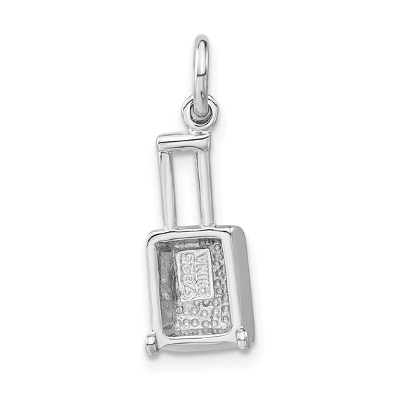 Sterling Silver Polished Red Enameled Luggage Charm