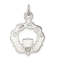 Sterling Silver Antiqued Claddagh Pendant view 4