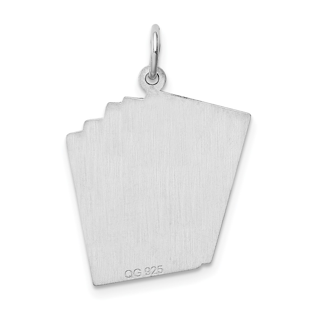 Sterling Silver Rhodium-plated Playing cards Polished Charm (QC3877)