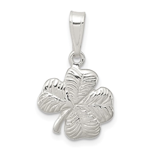 Sterling Silver Polished 4-leaf Clover Charm