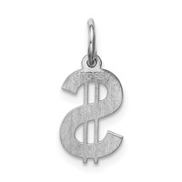 Sterling Silver Rhodium-plated Dollar Sign Polished view 4