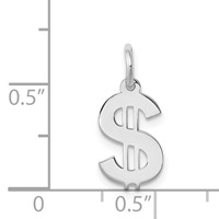 Sterling Silver Rhodium-plated Dollar Sign Polished view 3