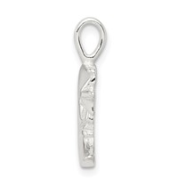 Sterling Silver Polished Moon and Star Charm view 2