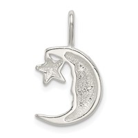 Sterling Silver Polished Moon and Star Charm view 4