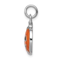 Sterling Silver Rhodium-plated Orange Jack-a-Lantern Charm view 2