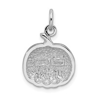 Sterling Silver Rhodium-plated Orange Jack-a-Lantern Charm view 3
