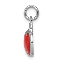 Sterling Silver Rhodium-plated Orange Enameled Pumpkin Charm view 2