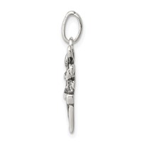 Sterling Silver Antiqued Fairy Pendant view 2