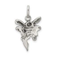Sterling Silver Antiqued Fairy Pendant view 4