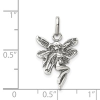 Sterling Silver Antiqued Fairy Pendant view 3