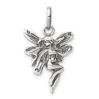 Sterling Silver Antiqued Fairy Pendant view 1