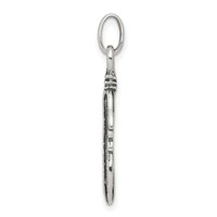 Sterling Silver Antiqued Feather Charm view 2