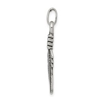 Sterling Silver Antiqued Feather Charm view 2