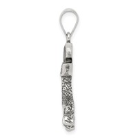 Sterling Silver Antiqued Mermaid Pendant view 2