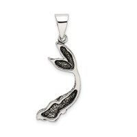 Sterling Silver Antiqued Mermaid Pendant view 4