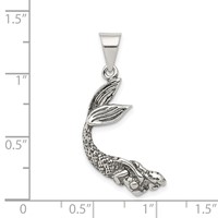Sterling Silver Antiqued Mermaid Pendant view 3
