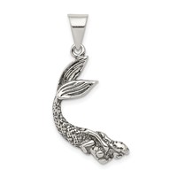 Sterling Silver Antiqued Mermaid Pendant view 1