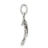Sterling Silver Antiqued Moon Charm view 2