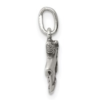 Sterling Silver Antiqued Unicorn Head Charm view 2