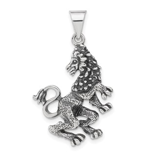 Sterling Silver Antiqued Griffin Pendant