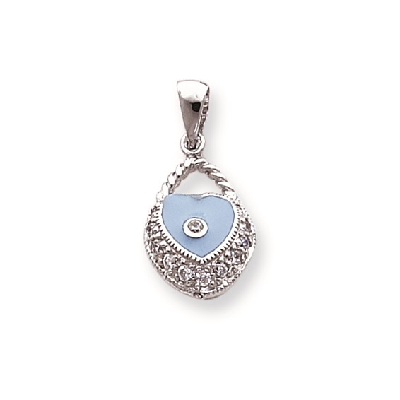 Sterling Silver 2 Sided Enameled Purse Charm
