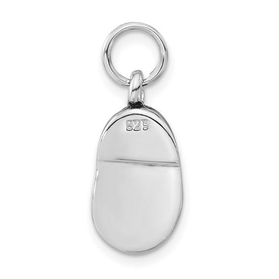 Sterling Silver 3-D Polished Blue & Red Enameled Shoe Charm